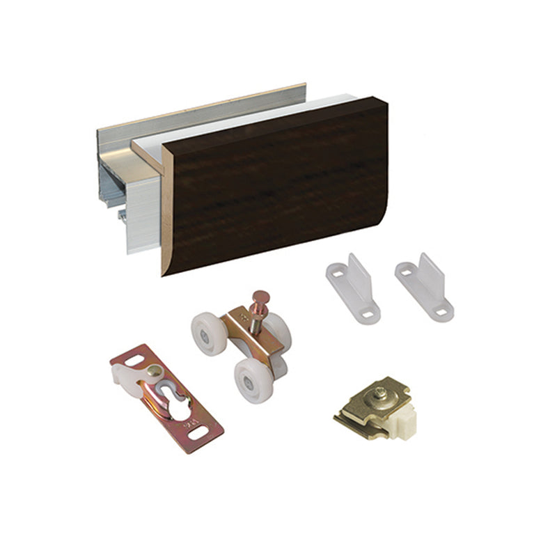 Wall mounted track and hardware with fascia