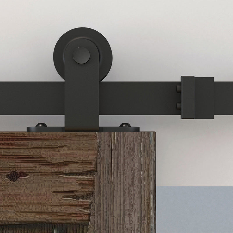 Dark brown wall mounted track and hardware